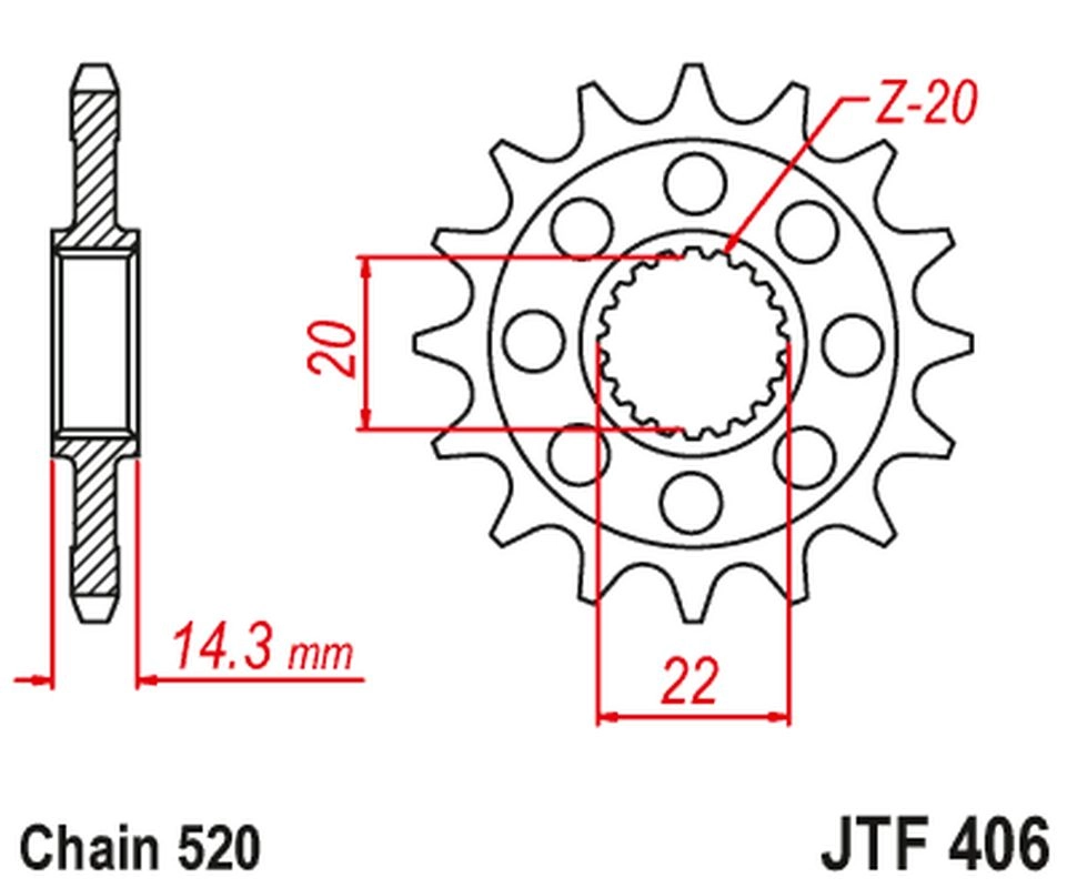 Зірка передня JT JTF406.15RB