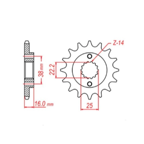 Зірка передня MTX Parts 10-736-15