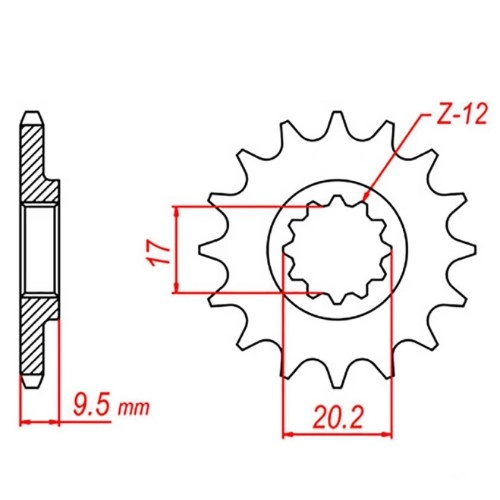 Зірка передня MTX Parts 10-KT4-14