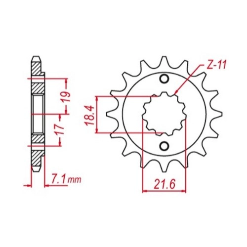 Зірка передня MTX Parts 10H-28H-14