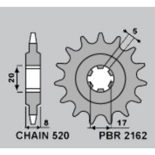 Зірка передня PBR 2162.9 18NC