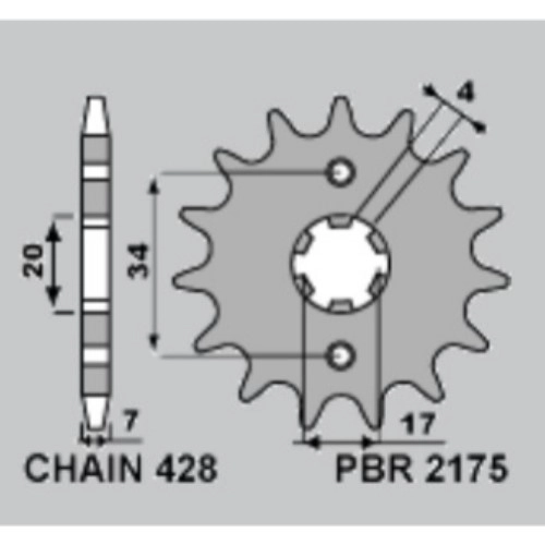 Зірка передня PBR 2175.15 18NC