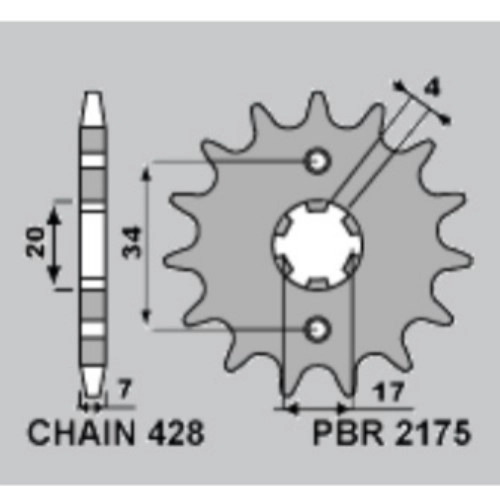 Зірка передня PBR 2175.16 18NC