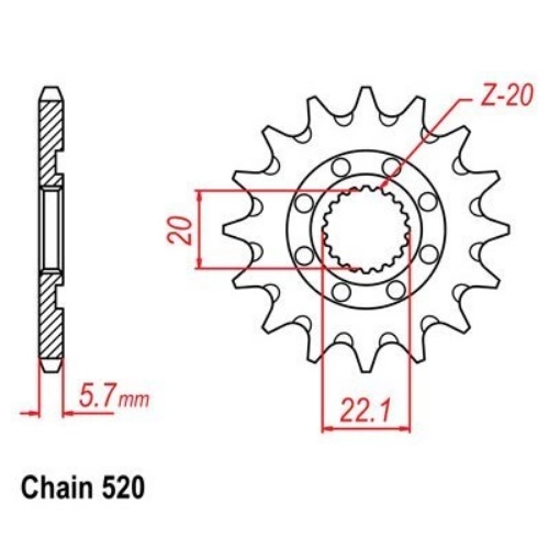 Зірка передня Pro-x 07.FS22005-14