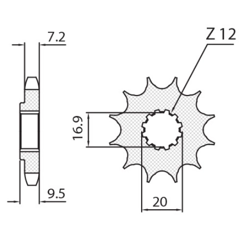 Звезда передняя Sunstar 23313