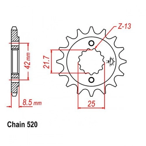 Зірка передня CHT JTH525.16