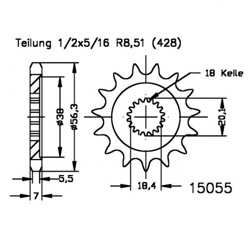 Зірка передня Esjot 50-15055-13