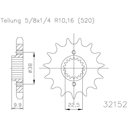 Зірка передня Esjot 50-32152.14