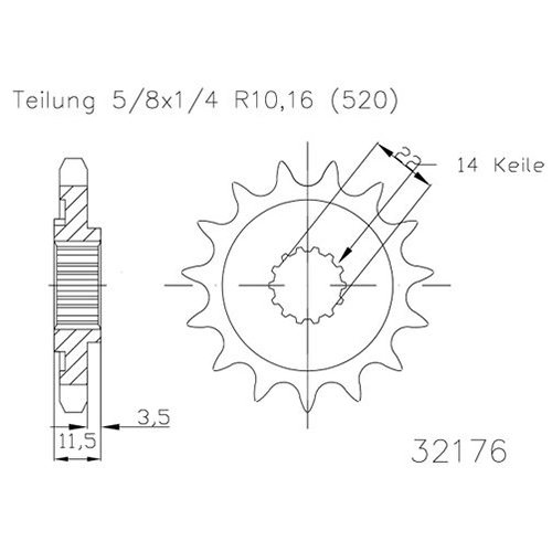 Зірка передня Esjot 50-32176.14