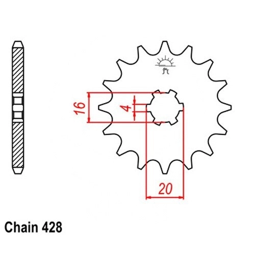 Зірка передня JR RMC416.15