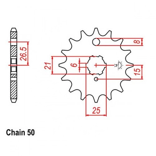 Зірка передня JR RMC509.13