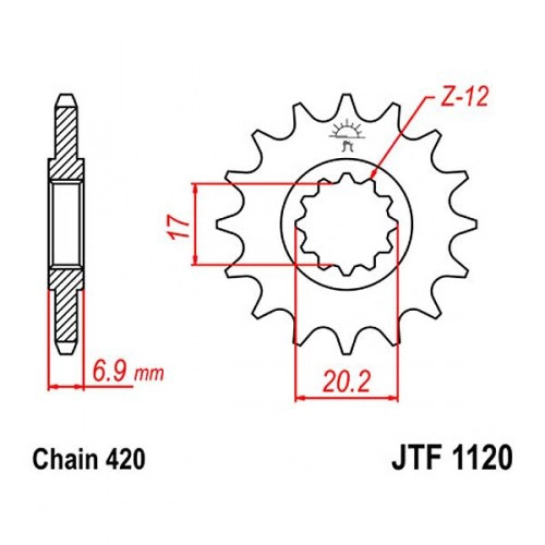 Зірка передня JT JTF1120.12
