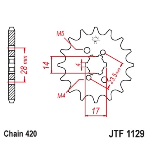 Зірка передня JT JTF1129.12