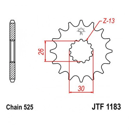 Зірка передня JT JTF1183.18