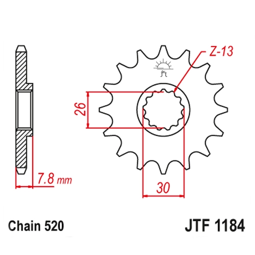 Зірка передня JT JTF1184.18