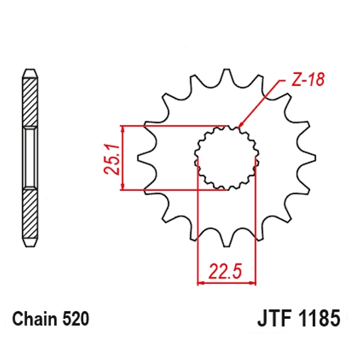 Зірка передня JT JTF1185.17RB