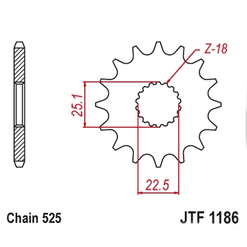 Зірка передня JT JTF1186.16RB