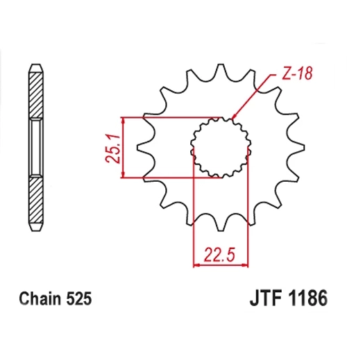 Зірка передня JT JTF1186.17RB
