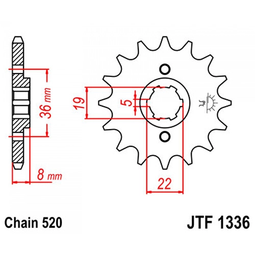 Зірка передня JT JTF1336.13
