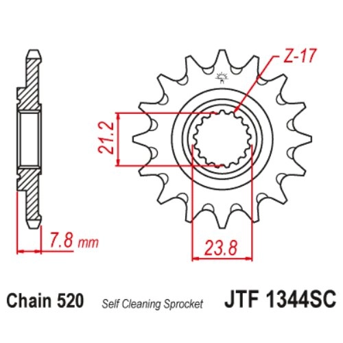 Звезда передняя JT JTF1344.14SC