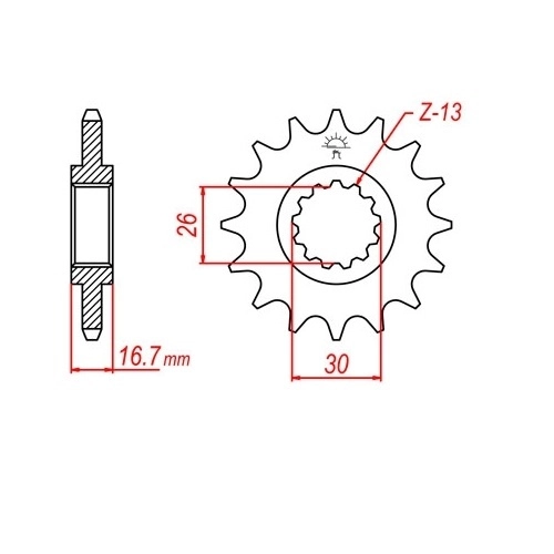 Зірка передня JT JTF1370.16RB
