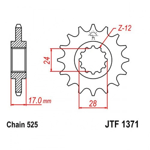 Зірка передня JT JTF1371.15