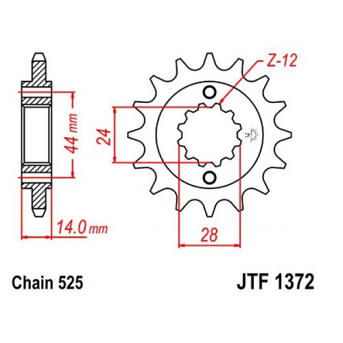 Зірка передня JT JTF1372.17