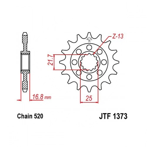 Зірка передня JT JTF1373.17