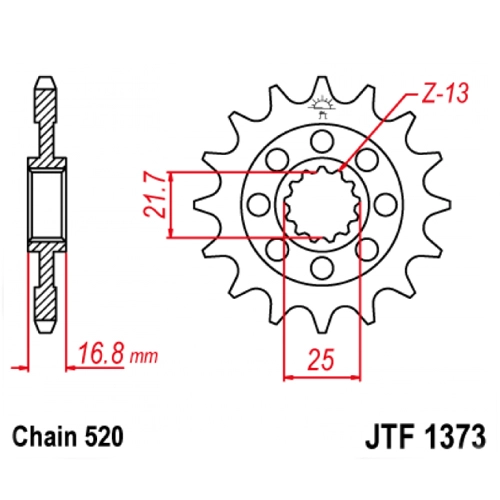 Зірка передня JT JTF1373.17RB
