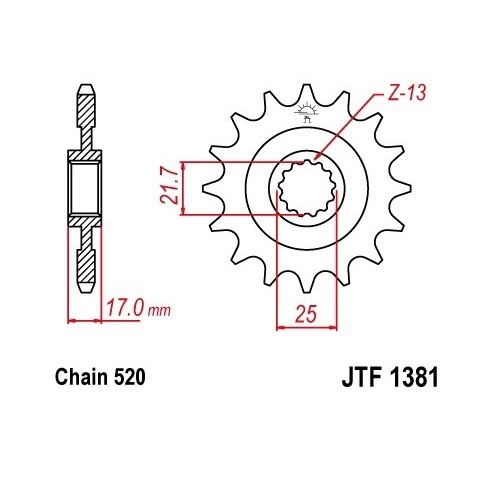 Зірка передня JT JTF1381.15