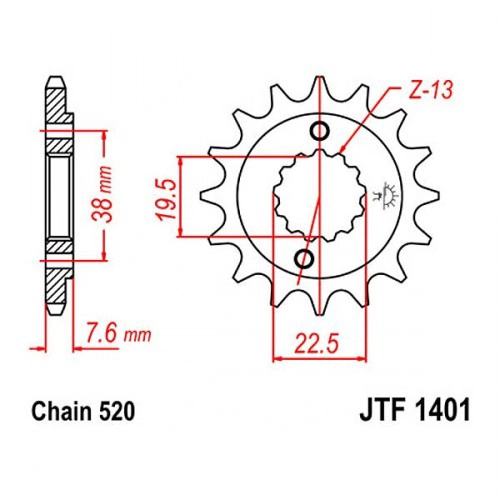 Зірка передня JT JTF1401.15