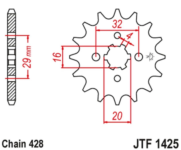 Звезда передняя JT JTF1425,13