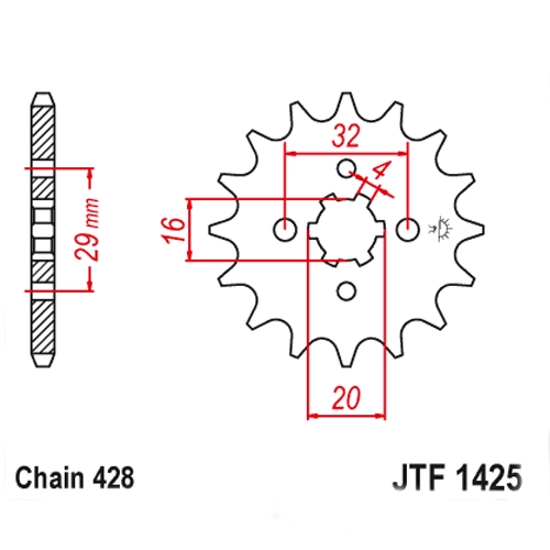 Зірка передня JT JTF1425.14
