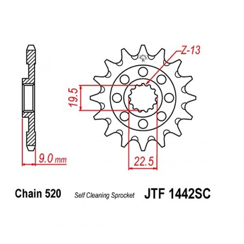 Зірка передня JT JTF1442.14SC