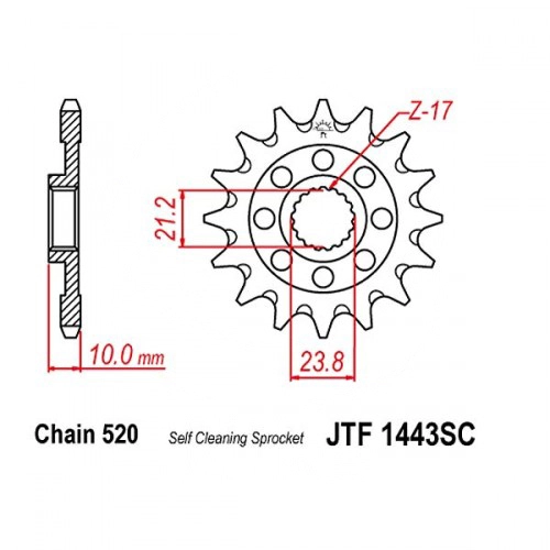 Зірка передня JT JTF1443.13SC