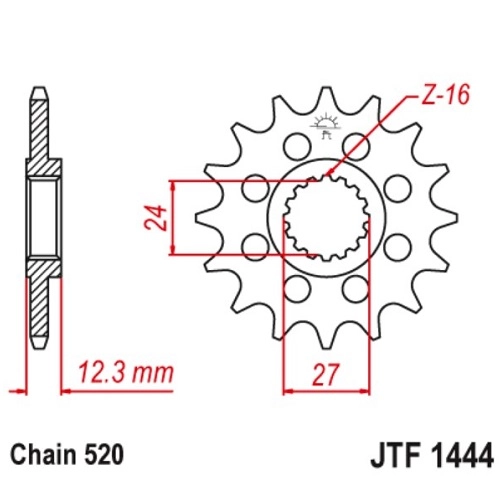 Зірка передня JT JTF1444.17