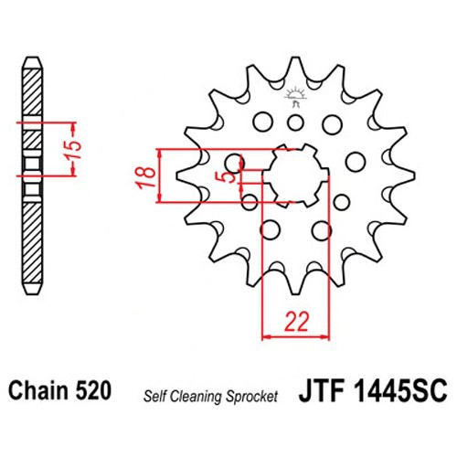 Зірка передня JT JTF1445.12SC
