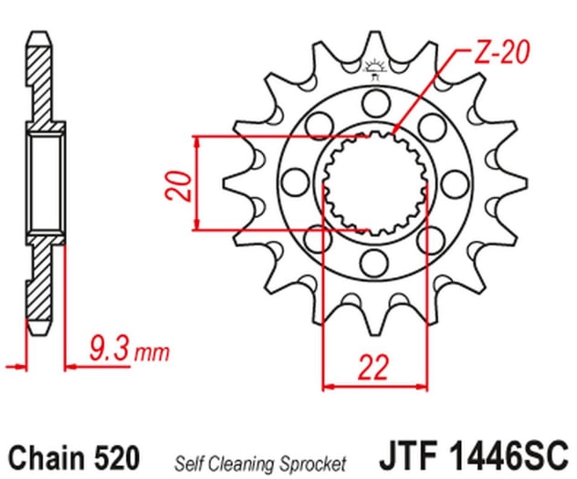 Звезда передняя JT JTF1446.14SC