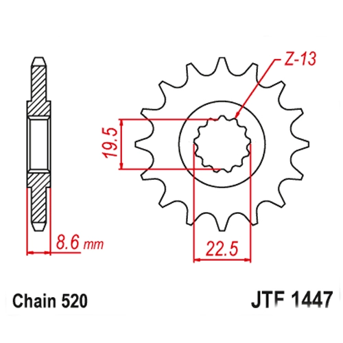 Зірка передня JT JTF1447.14RB