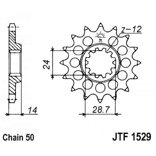 Зірка передня JT JTF1529.16