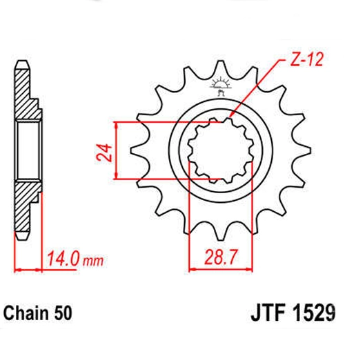 Зірка передня JT JTF1529.17RB