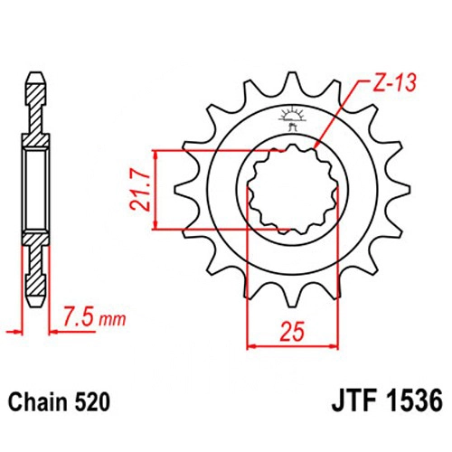 Зірка передня JT JTF1536.16