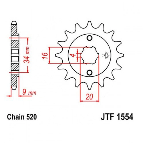 Зірка передня JT JTF1554.12