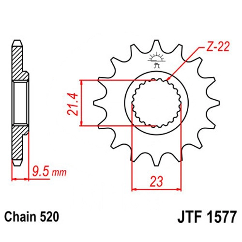 Зірка передня JT JTF1577.15