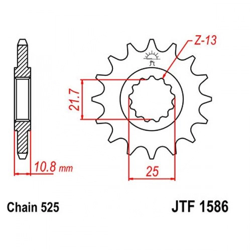 Зірка передня JT JTF1586.17