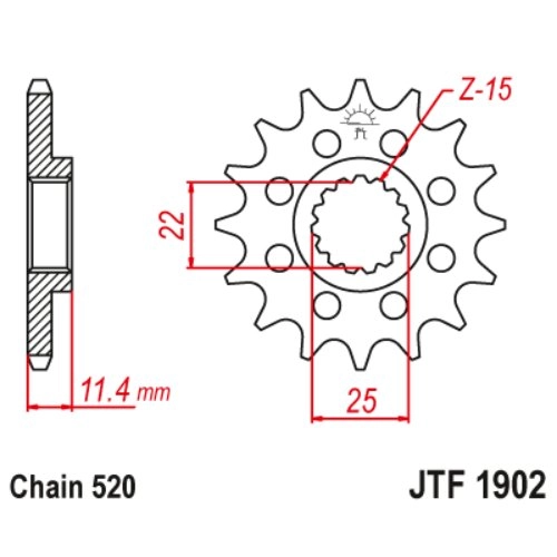 Звезда передняя JT JTF1902.15RB