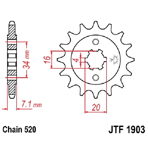 Зірка передня JT JTF1903.13
