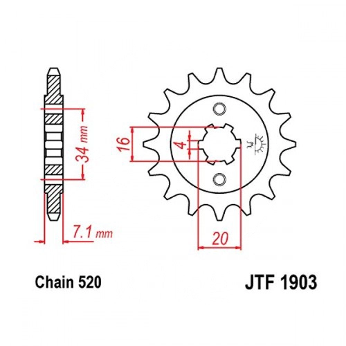 Зірка передня JT JTF1903.15