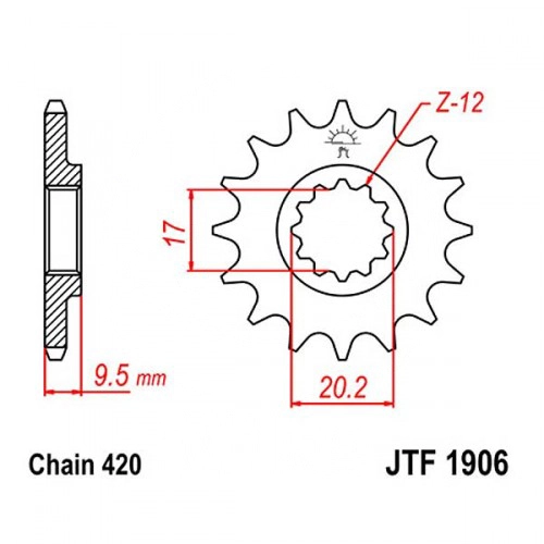 Зірка передня JT JTF1906.14