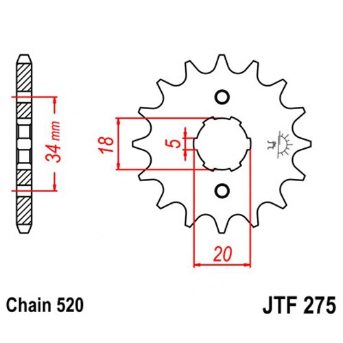 Зірка передня JT JTF275.15